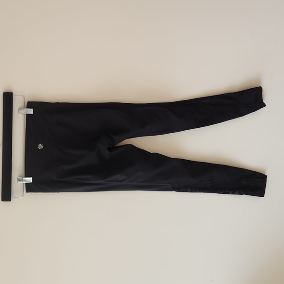 Athleta Chaturanga Black Moto Mesh High Rise Leggings Women’s Sz XS - Picture 7 of 11